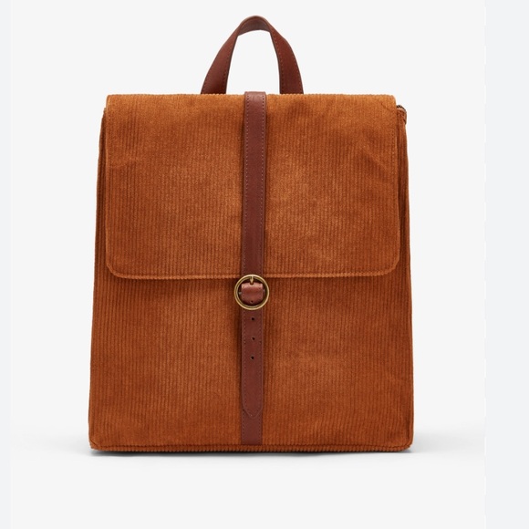 Maurice’s Corduroy Backpack Brown Medium - Picture 1 of 15